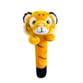 Plush orange tiger animal head wand accessory with soft fur and cute stripes - Yellow Tiger Head Stick