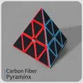 Professional carbon fiber texture Pyraminx magic cube with vibrant color frame for puzzle speed cubing - Pyraminx Carbon Fiber Texture