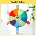 Colorful 15cm plush sensory ball with cartoon rooster and diverse pattern grip tags - 15cm Squeaky Toy / Cool Chicken