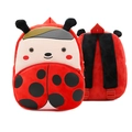 Cute ladybug plush backpack for children featuring red and black soft plush fabric - Ladybug