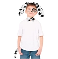 Set costume dalmata con cerchietto orecchie di peluche, papillon e coda per bambini - Cerchietto Singolo Maculato in Peluche Set da 3 Pezzi