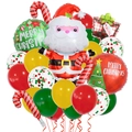 Christmas balloon set with Santa Claus foil and colorful latex sequin party decorations - Hugging Santa Style A