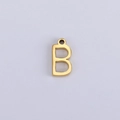 18K gold plated stainless steel letter B pendant for DIY jewelry making - B (Bracelet Accessory) / Gold