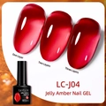 LILY'CUTE LC-J04 Jelly Amber Nagelgel in Rot zeigt eine bis drei Schichten - Bernsteinrot-J04