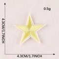 Yellow star-shaped embroidery patch with white edges measuring 4.3cm for garments - Bright Yellow Five-Pointed Star (G1L-A-3-4 Iron-On)