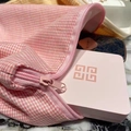 Pink and white checkered cosmetic bag with zipper closure and large capacity storage - Pink