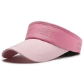 Visiera parasole bicolore rosa per golf all'aperto con tesa larga e lettere ricamate - Tesa Rosa con Rosa