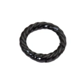 Black twisted texture alloy spring ring clasp for DIY keychains and jewelry making - Outer Diameter 28mm / Lacquer Black