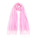 Pink cashmere-feel winter scarf with elegant tassels and soft texture displayed flat - Light Pink