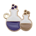 Cartoon chemical flask metal charms in purple and brown for Halloween jewelry DIY - 1pc Purple Potion Bottle (18x19mm)