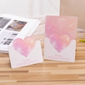 3D heart greeting card with pink gradient hearts and love love quote on wood surface - Love Love / Light Pink