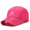Rose red breathable mesh sports cap with white narason logo for outdoor running and sun protection - Adjustable / Rose Red