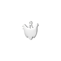 Polished ghost-shaped stainless steel pendant charm for DIY jewelry making - Ghost / Silver
