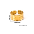 Detail view of 18K gold plated heart ring showing dimensions 1cm width and 3.1g weight - Adjustable Open / Adjustable Open Ring (TYGR0149)
