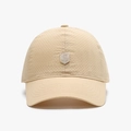 Men's laser-cut beige quick-dry baseball cap with breathable holes and S-logo patch - Khaki