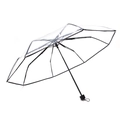 Paraguas plegable automático transparente con estructura negra y borde reforzado - Manual/Tres Pliegues / Negro Básico
