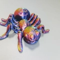 Articulated 3D printed spider toy with rainbow gradient silk finish and movable joints - Spider / Red Yellow Blue Gradient