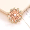 Breloques de chaussure en cristal rose en forme de fleur avec perle centrale - Rose Coréen