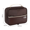Brown electronics organizer bag with beige strap and large capacity storage compartments - Single Layer Coffee