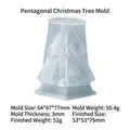 Molde silicona árbol Navidad pentágono 64x67x77mm para velas DIY y artesanía de resina - Molde de Árbol de Navidad Pentagonal