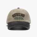 Vintage Baseballkappe aus gewaschener Baumwolle in Olivgrün und Anthrazit mit 3D-Stickerei - Dunkles Khaki