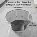 Grande bacinella per neonati in plastica PP grigio trasparente con diametro esterno di 43cm - Grande / Grigio Trasparente