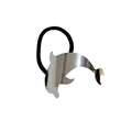 Delfin-Haargummi aus Silbermetall mit schwarzem Gummiband für Gothic-Styling - Silber Delphin