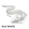 Macro detail of 3D printed articulated dragon with silk white finish and textured scales - 30CM Silk White