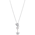 Silver-tone necklace with heart OT buckle, pearl and crown pendant variant - Silver Cupid's Arrow Pearl Crown Necklace