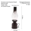 Small vintage kerosene lamp model in brown resin finish with a glass cover - 22726 Small (Without Tea Wax)