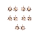 Close-up of ten enamel spider web charms with yellow bees for DIY jewelry making - 3# Large Spider Web with Bee