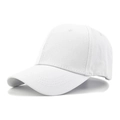 Classic white cotton baseball cap with six-panel design and curved brim for outdoor sports - M (56-58cm) / White