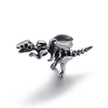 Polished stainless steel dinosaur skeleton pendant with detailed triceratops bone structure - Tyrannosaurus Dinosaur Skeleton Pendant (KP52827-BD)