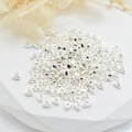 Polished silver triangle metal beads for DIY jewelry making and bracelet spacers - 3mm / Silver