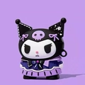 3D Kuromi style silicone case for AirPods Pro 2 in classic black and purple finish - Full-body Kuromi + Hook / AirPods 1/2 Gen