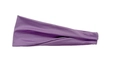 Detailed view of a purple moisture-wicking sports headband with soft elastic fabric texture - Purple