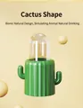 Macro detail of cactus-shaped small pet water dispenser with 3D bionic natural design - Cactus - Water Bottle Style