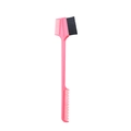 Pink double-ended edge brush and comb tool for hair styling and eyebrow grooming - Pink