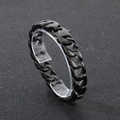 Bracciale a catena cubana nero da 15 mm in acciaio inossidabile su supporto acrilico - Colore Nero Lucido (KB49339-D)
