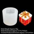 Gift box resin mold with ribbon design and ornate floral relief patterns - Style 1 (Gift Box 15-743) / Clear