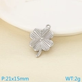 Silver four-leaf clover stainless steel pendant 21x15mm for DIY jewelry making - Medium Four-leaf Clover Style (KLJ9968-Z) / 21x15mm / Silver