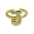 Glänzender 18k vergoldeter Messing-Bubble-Ring mit einem bauschigen Buchstaben J - Buchstabe J / Gold