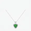 Collana in argento S925 con ciondolo geometrico a triangolo in smeraldo e diamanti - Argento 925 / Argento