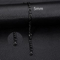 Black plated 5mm Figaro link stainless steel chain bracelet with secure lobster clasp - 5mm-18cm / Black