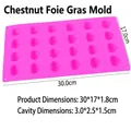Pink silicone mold with 24 chestnut shaped cavities for baking chocolate mousse and jelly - 24-Cavity Chestnut