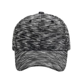 Close-up of space-dye camouflage fabric texture on a pre-curved baseball cap brim - Space-dye Black