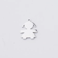 Polished silver boy and girl stainless steel charm pendant for DIY jewelry making - Girls / Steel