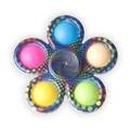 Fidget spinner pop toy with five colorful silicone bubbles and vibrant UV printed patterns - Print 6