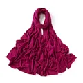 Detailed close-up of dark rose red jersey hijab with professional hemmed edges - Dark Rose (#55)