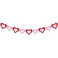 Ghirlanda di cuori glitterati rossi e rosa per decorazione festa di San Valentino - Festone a Cuore